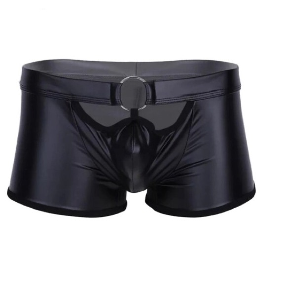 Mens Sexy Soft Leather Short Pants For Sex Latex Sheath Underwear. - Picture 2 of 5